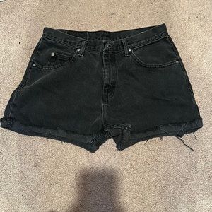 Reworked wrangler jean shorts